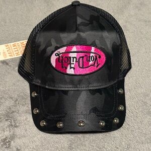 Von Dutch D Black and Pink Camo Cap New